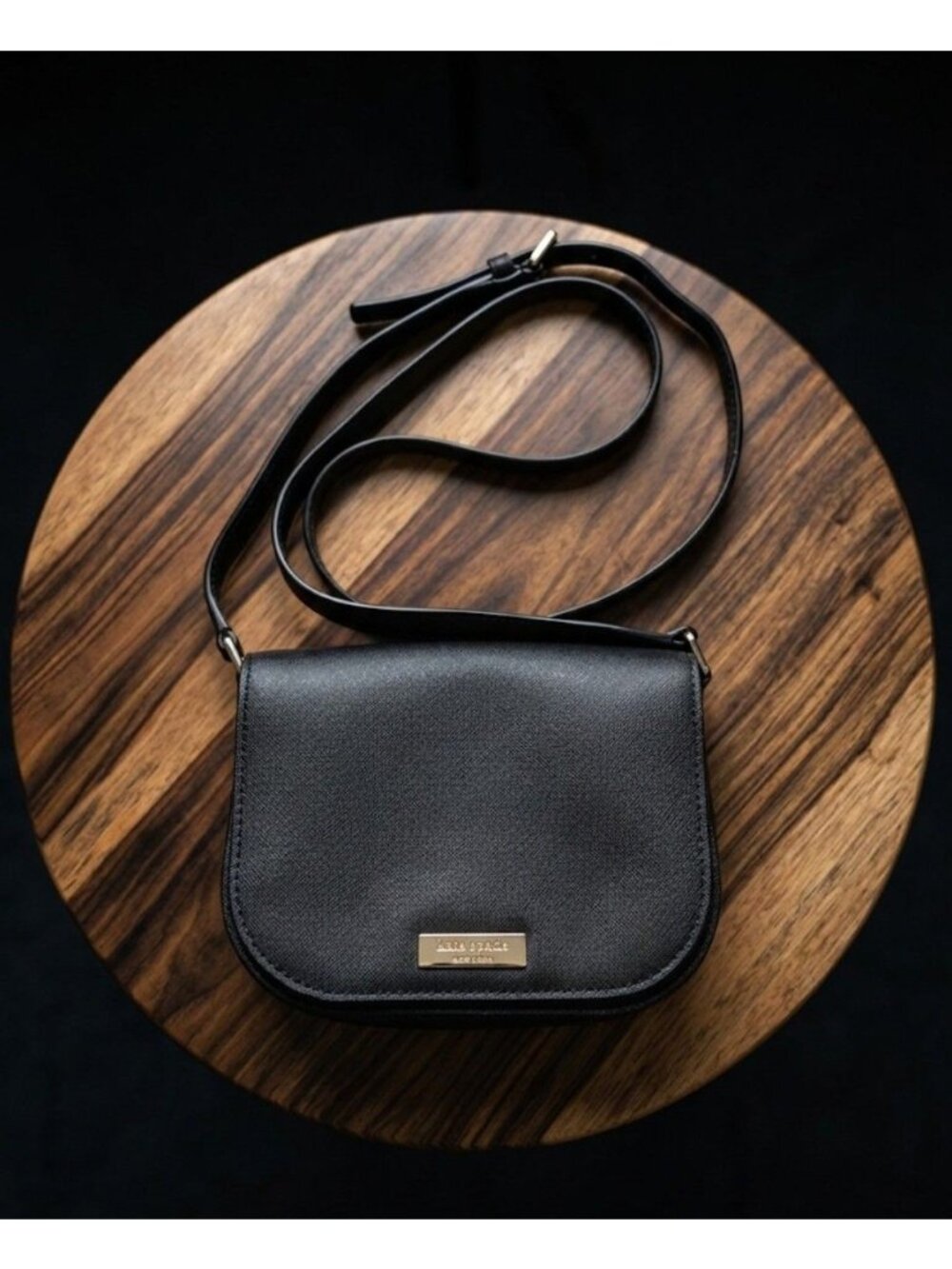Kate Spade New York Lauren Way Carsen Black Saffiano Leather Crossbody Bag